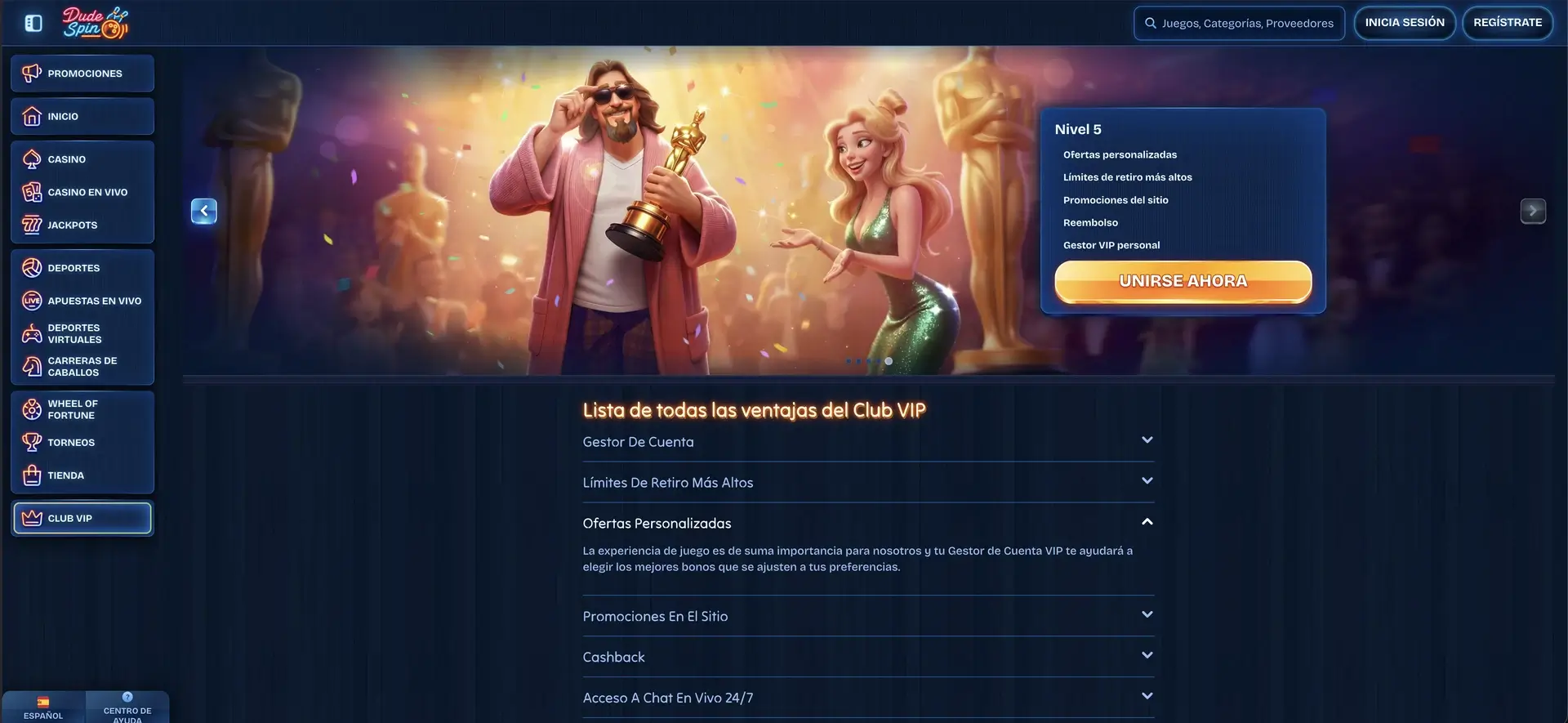 Club VIP Y Fidelidad En Dudespin